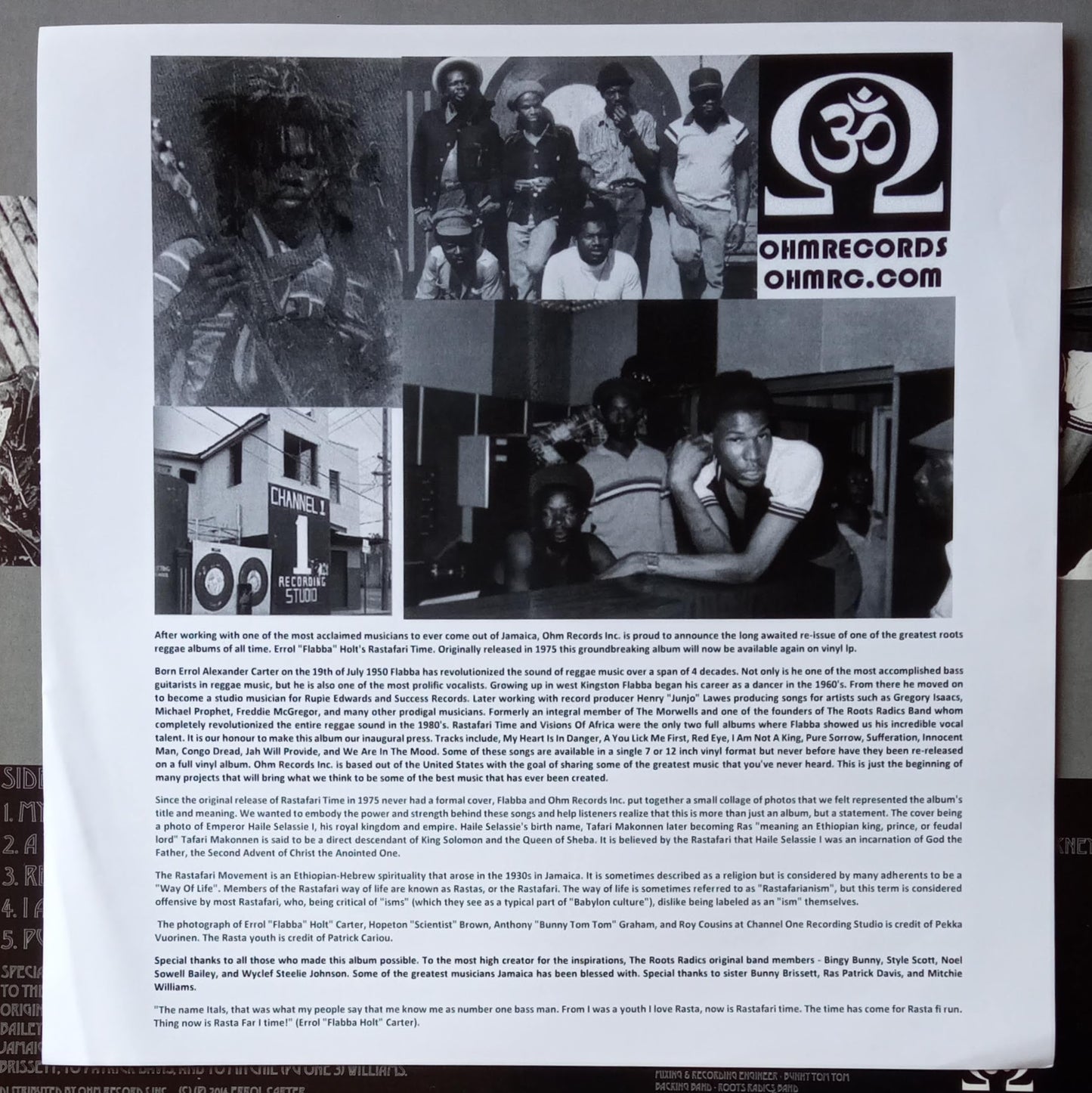 Errol "Flabba" Holt – Rastafari Time c