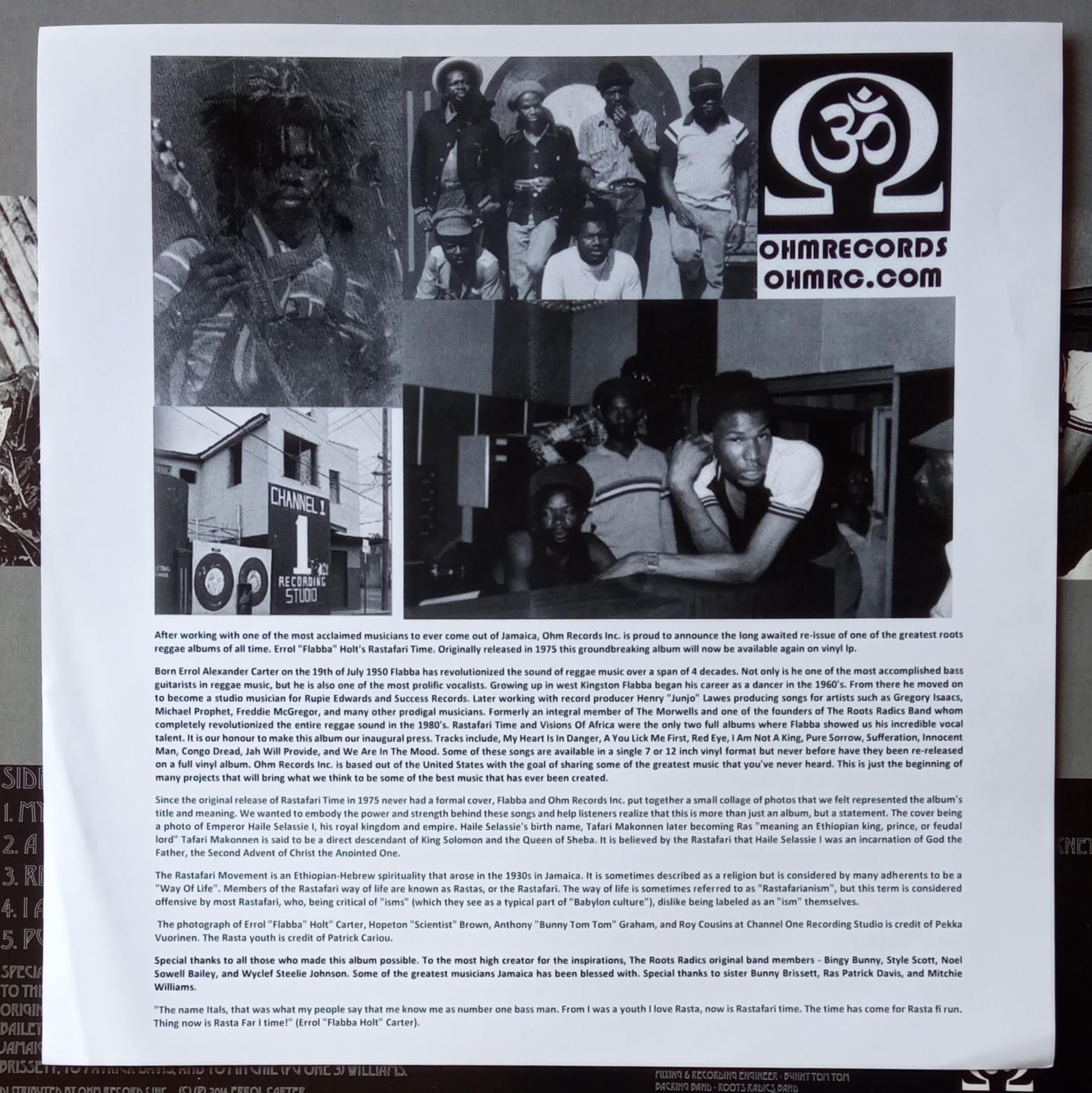 Errol "Flabba" Holt – Rastafari Time c