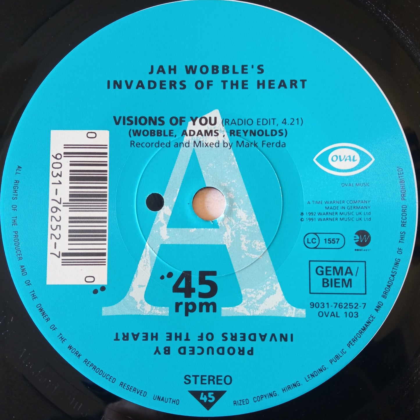 Jah Wobble's Invaders Of The Heart – Visions Of You / 7" Vinilo