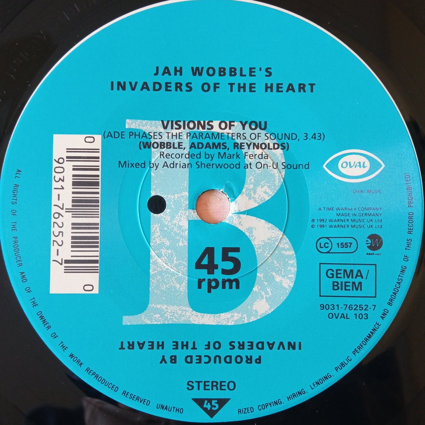 Jah Wobble's Invaders Of The Heart – Visions Of You / 7" Vinilo