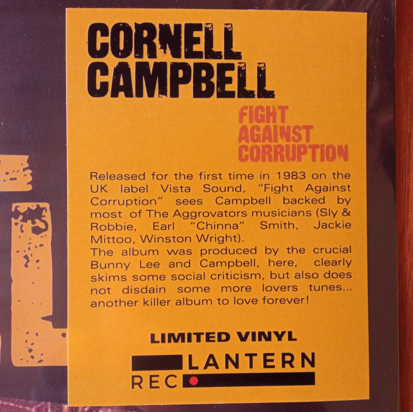Cornell Campbell – Fight Against Corruption / LP Vinyl