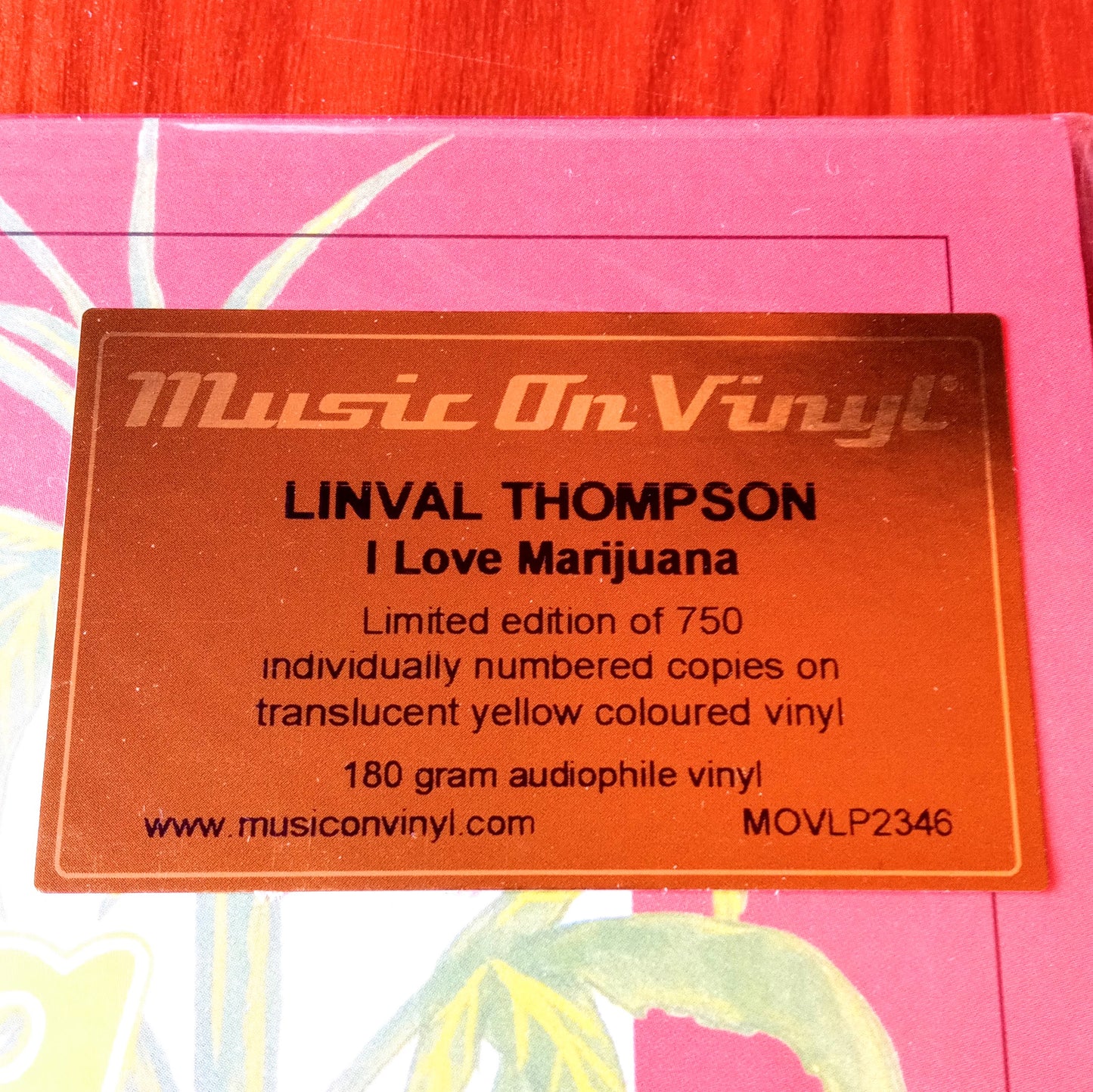 Linval Thompson – I Love Marijuana / LP Vinilo