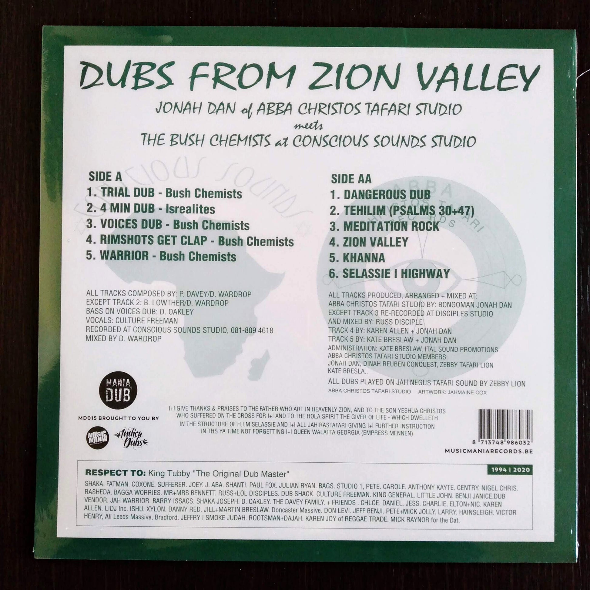 Jonah Dan meets The Bush Chemists - Dubs From Zion Valley b