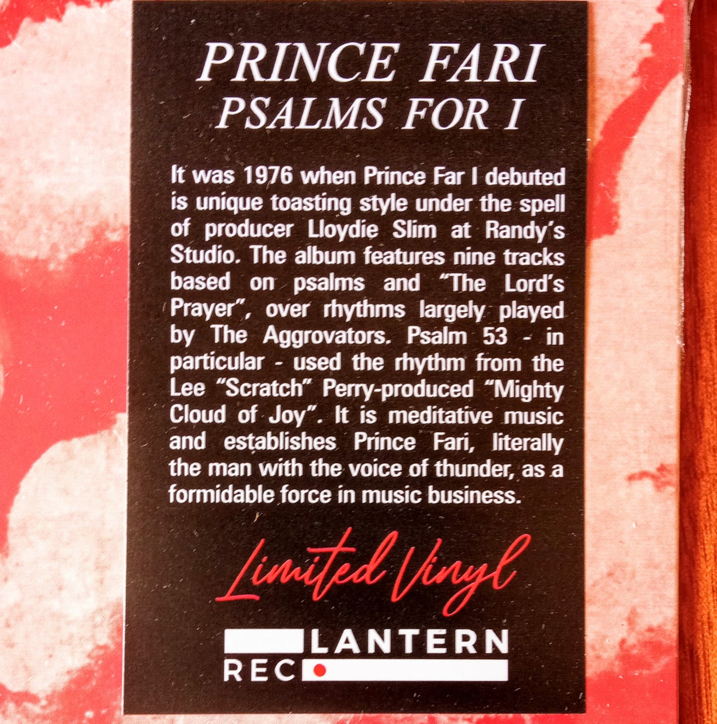 Prince Far I – Psalms For I b