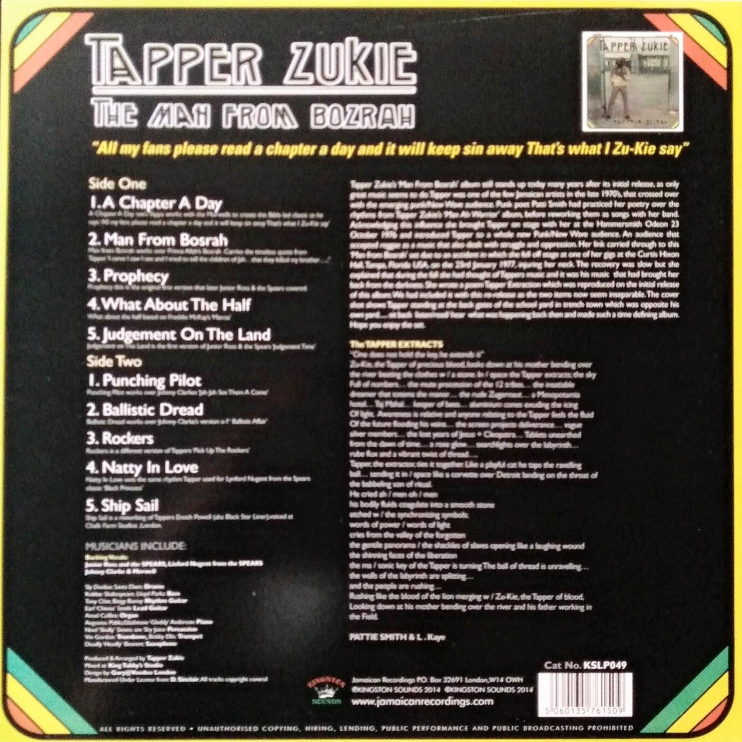 Tapper Zukie - The Man From Bozrah B