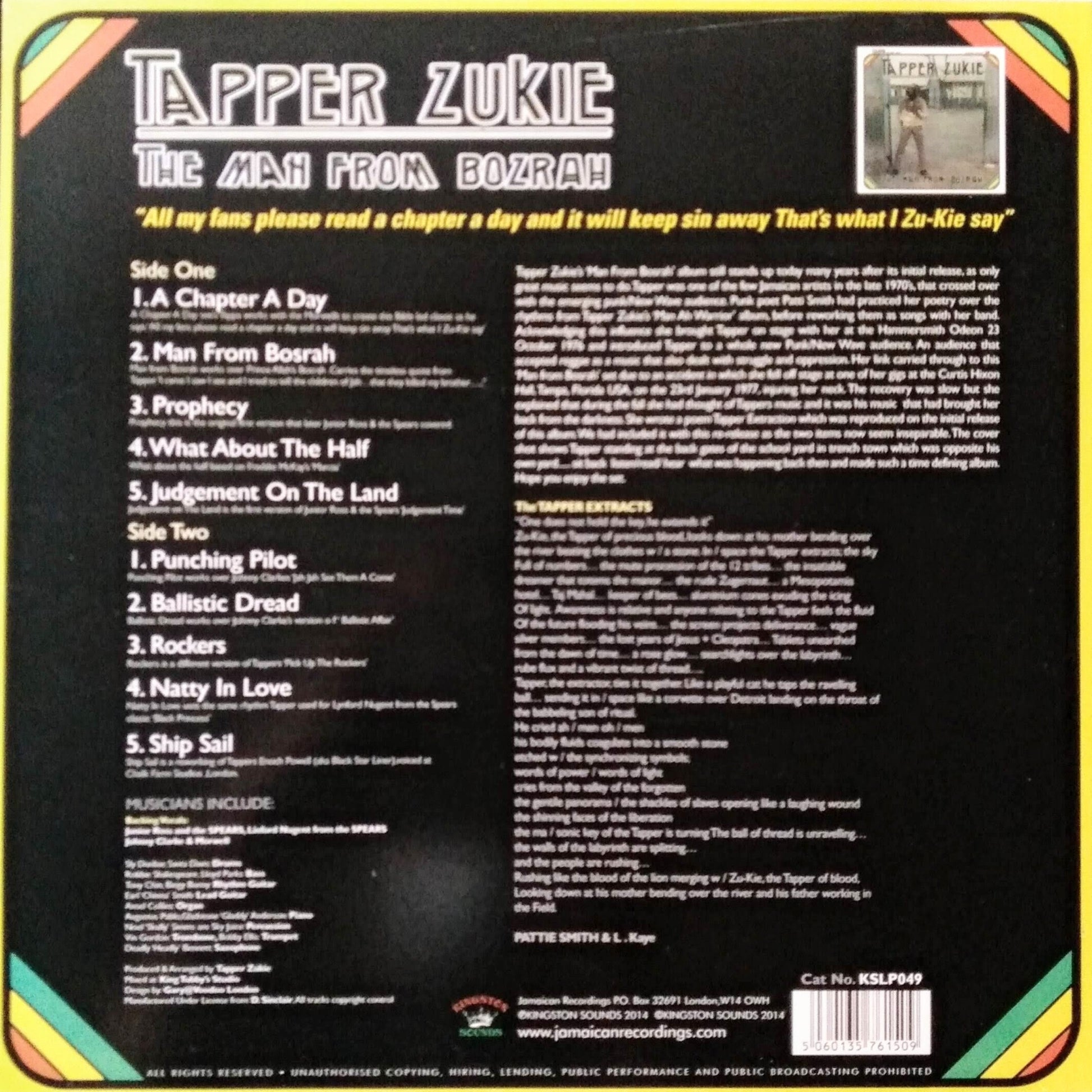 Tapper Zukie - The Man From Bozrah B