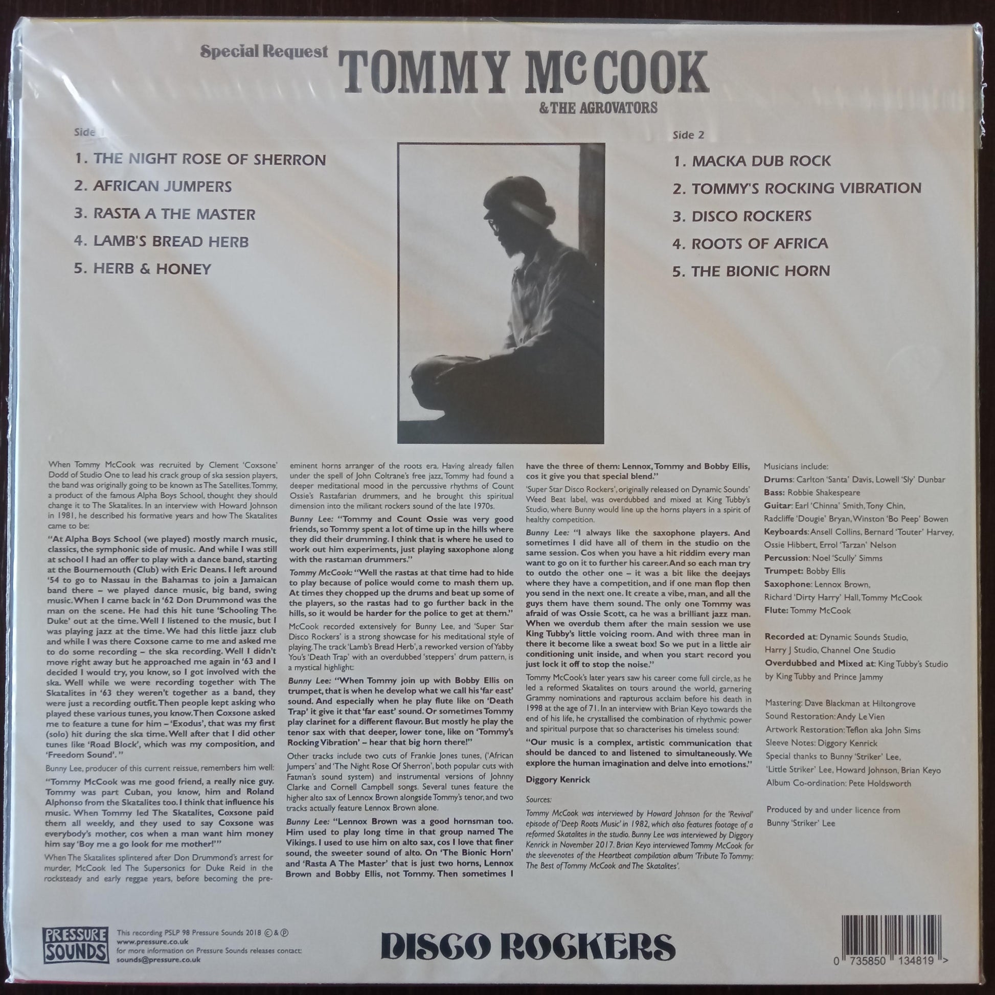 Tommy McCook The Agrovators – Super Star - Disco Rockers b