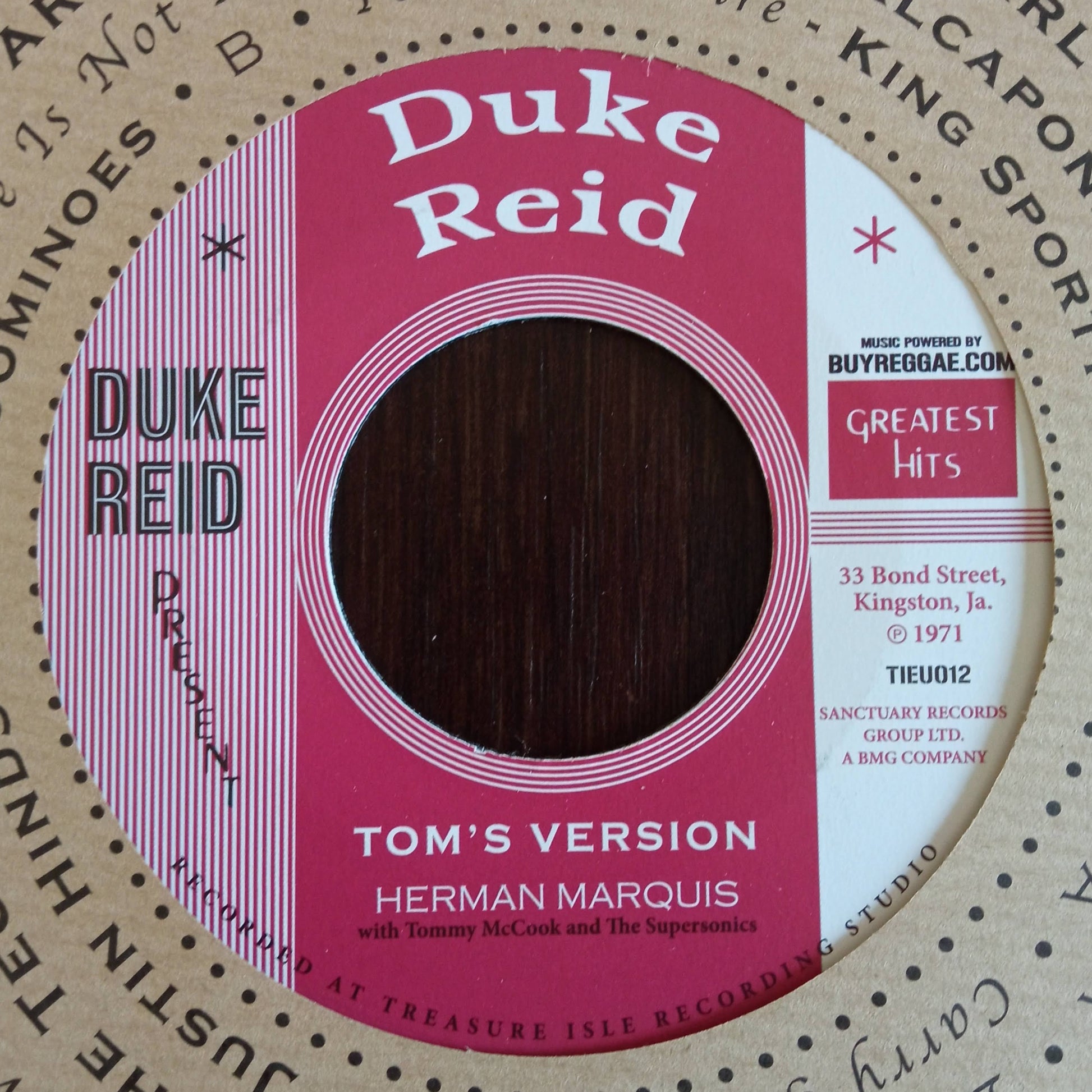 Hopeton Lewis + U Roy - Tom Drunk b