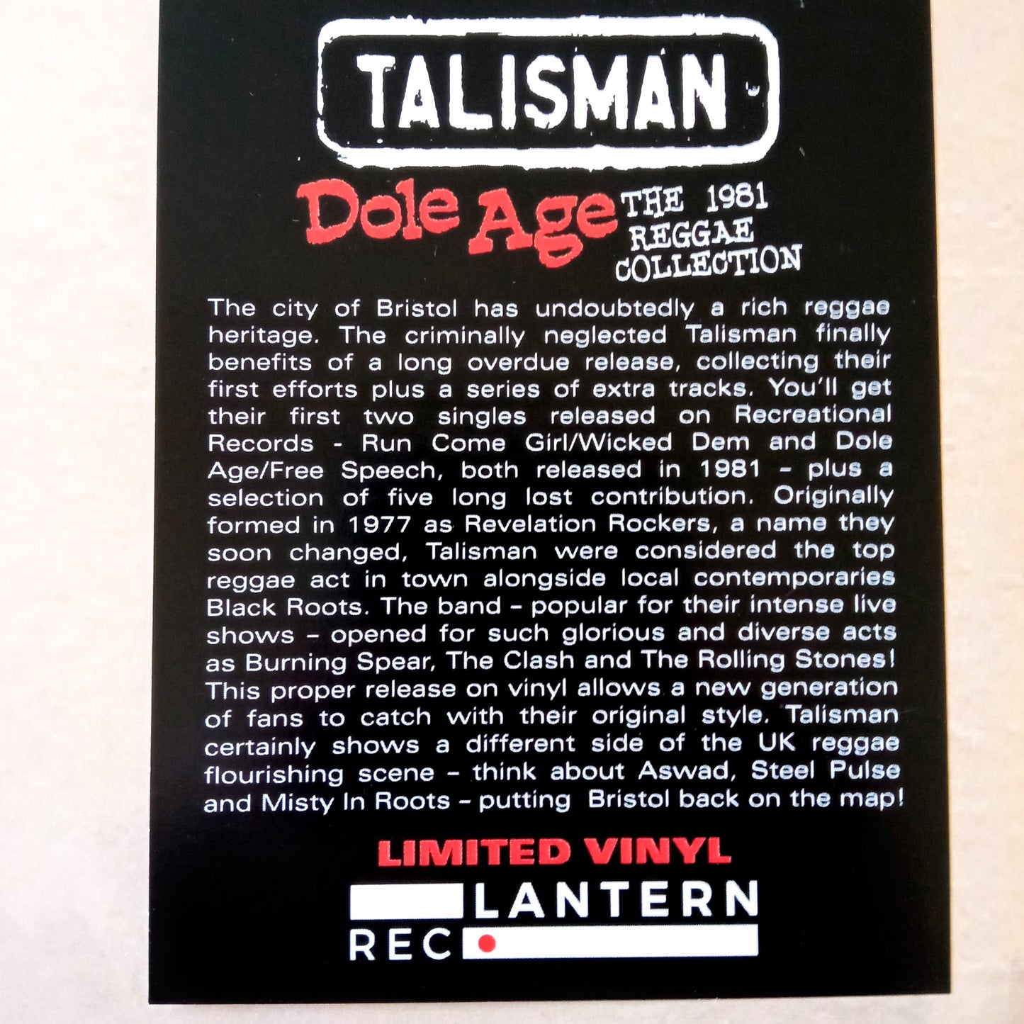 Talisman - Dole Age - The 1981 Reggae Collection / LP Vinilo