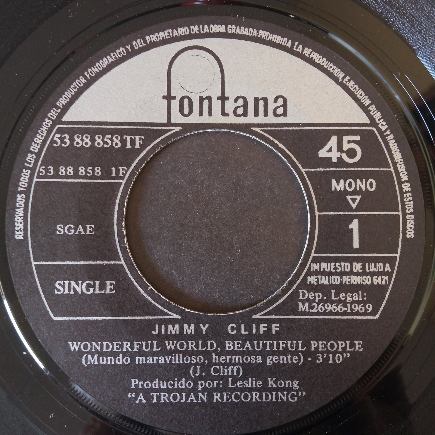 Jimmy Cliff – Wonderful World, Beautiful People / Hard Road To Travel / 7" Vinilo