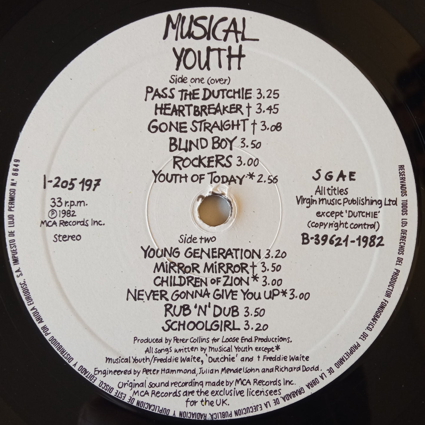 Musical Youth – The Youth Of Today / LP Vinyl