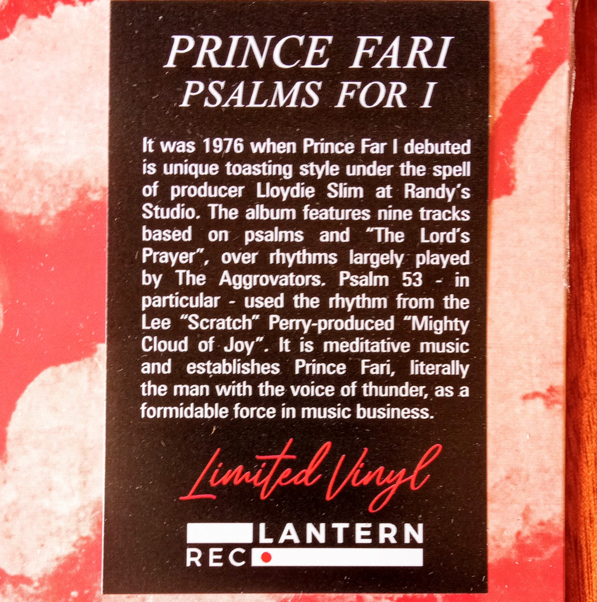 Prince Far I – Psalms For I b