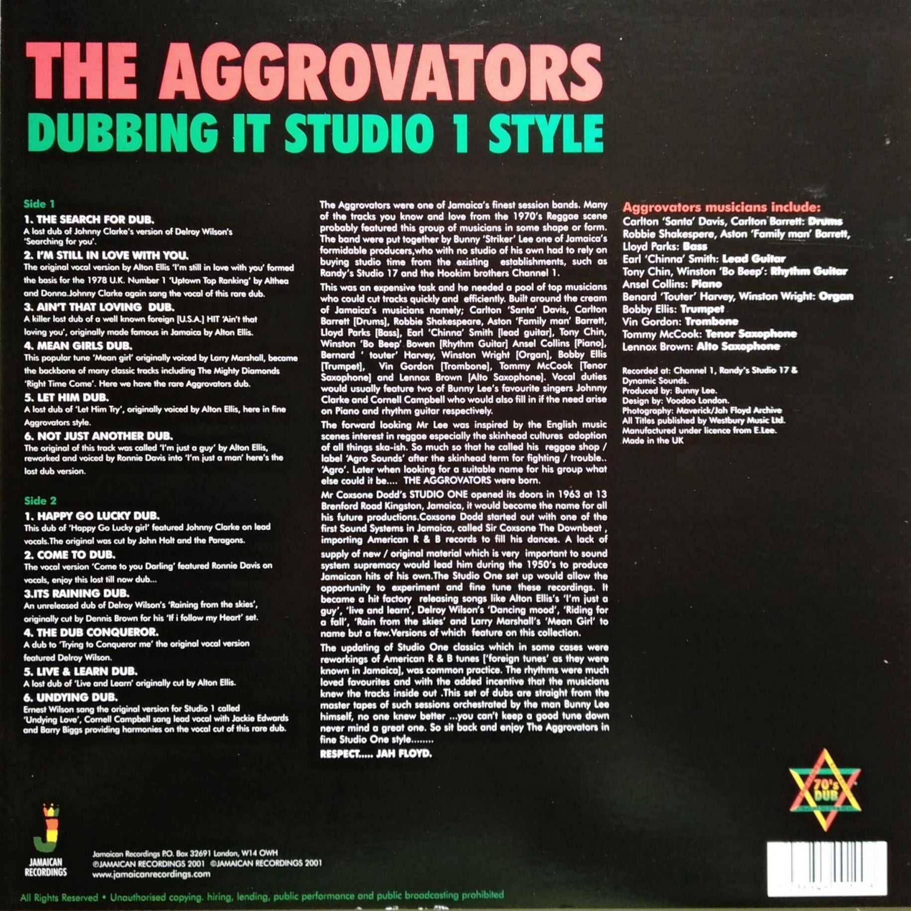 The Aggrovators - Dubbing It Studio 1 Style B