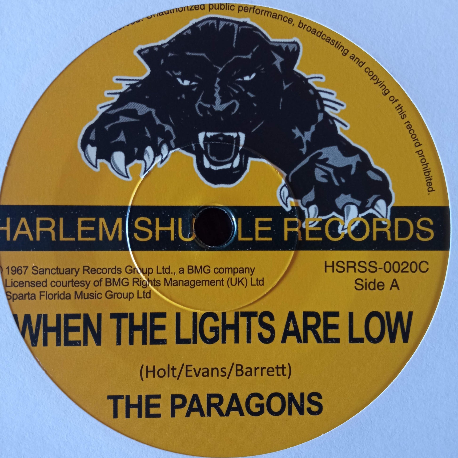 The Paragons – When The Lights Are Low / I Want To Go Back 