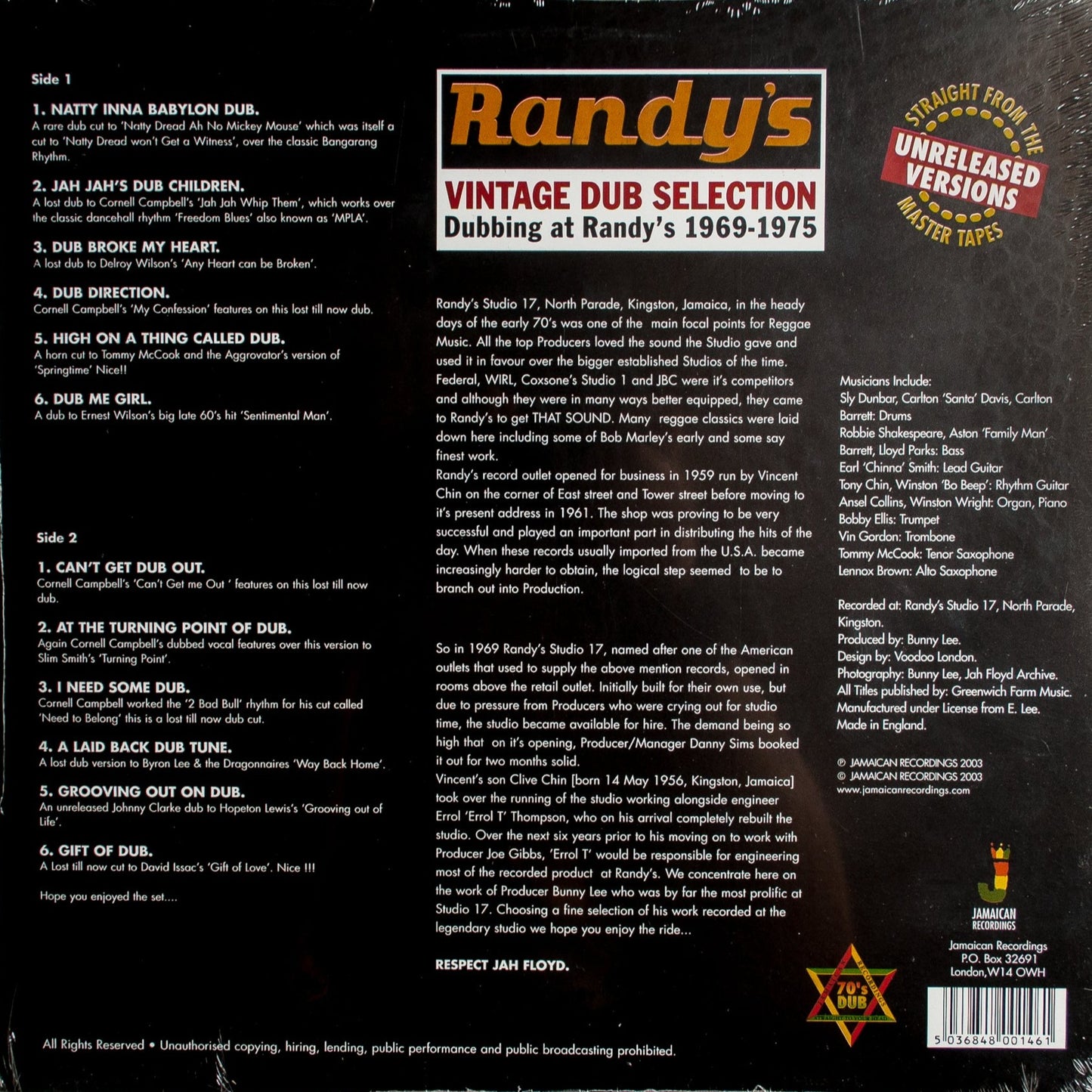 Vintage Dub Selection / Dubbing At Randy's B