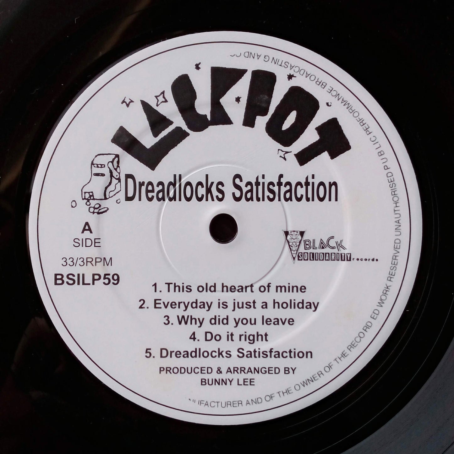 Trinity - Dreadlocks Satisfaction / LP Vinilo